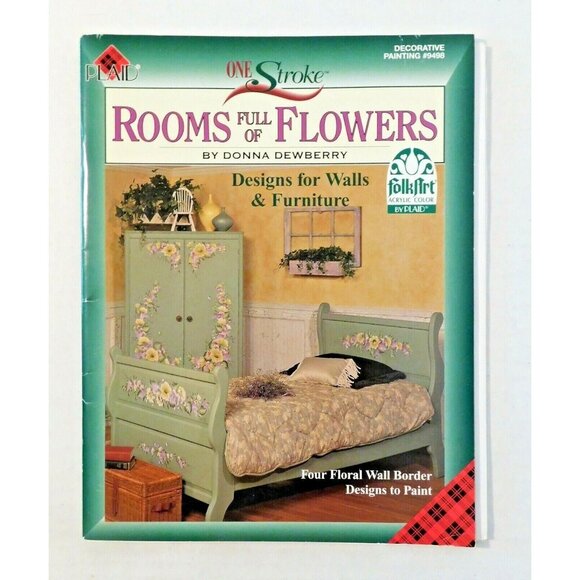 Donna Dewberry Rooms Full of Flowers 2000 Decorative Painting Book Plaid - Picture 1 of 3
